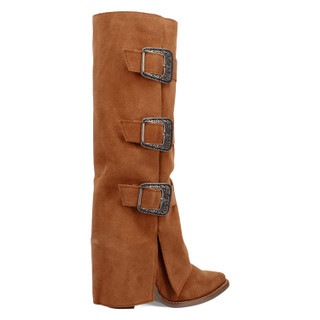 Thumbnail 6: Dingo Women's Buckle Bunny Suede Leather Boots 