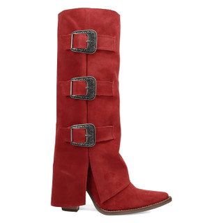 Thumbnail 6: Dingo Women's Buckle Bunny Suede Leather Boots 