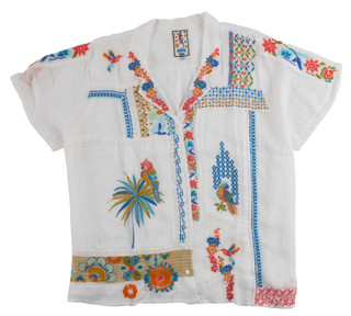 Thumbnail 1: JOHNNY WAS Plus Embroidered Button Front Top 