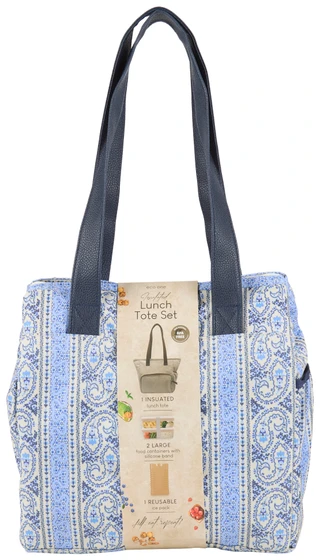 Thumbnail 3: Silver One 12 Pc Large Insulated Lunch Tote Set 