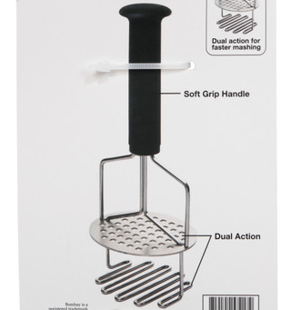 Thumbnail 2: Bombay 9.5 in Stainless Steel Potato Masher  