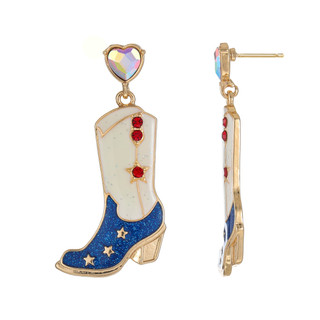 Thumbnail 1: Americana Americana Cowboy Boot Drop Earrings 