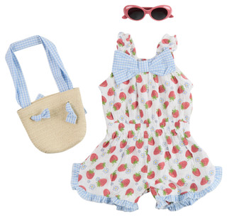 Thumbnail 1: RACHEL ZOE Baby Girls 3 Pc Romper and Accessory Set 