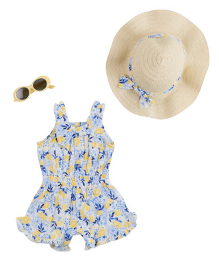Thumbnail 1: RACHEL ZOE Baby Girls 3 Pc Romper and Accessory Set 