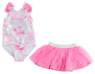 Thumbnail 1: Btween Toddler Girls 2 Pc Swimsuit and Tutu Set 