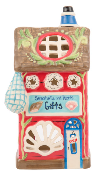 Thumbnail 1: BLUE SKY Coastal Ceramic Candle House Holder  