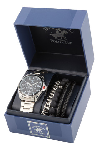 Thumbnail 1: Beverly Hills Polo Club Men's 5 Pc Watch & Bracelets Set 