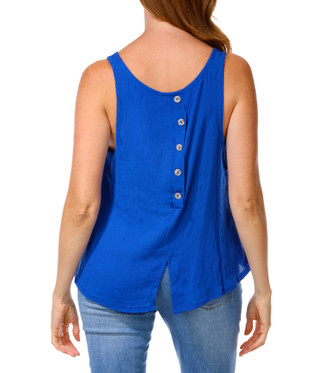 Thumbnail 2: Kaktus Women's Sleeveless Button Back Top 