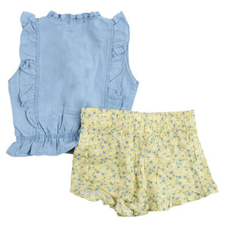 Thumbnail 2: Nanette Lepore Little Girls 2 Pc Button Down Top and Shorts Set 