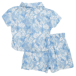 Thumbnail 2: Nanette Lepore Little Girls 2 Pc Button Down Top and Shorts Set 