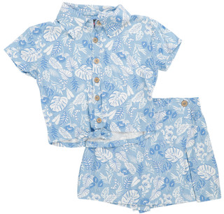 Thumbnail 1: Nanette Lepore Little Girls 2 Pc Button Down Top and Shorts Set 