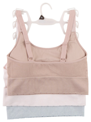Thumbnail 2: Laura Ashley Plus 3 Pk Seamless Ribbed Lounge Bralettes 