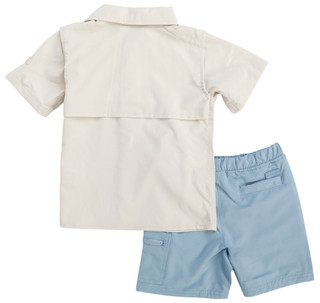 Thumbnail 2: Hunter Little Boys 2 Pc Short Sleeve Woven Shirt Short Set 