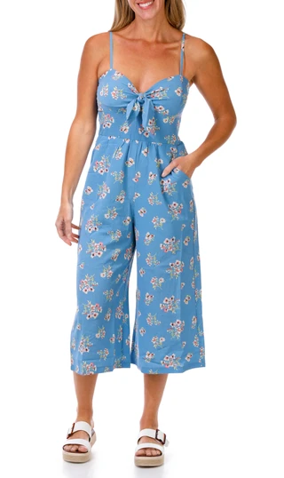 Thumbnail 1: As U Wish Juniors Sleeveless Ditsy Jumpsuit 