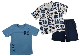 Thumbnail 1: Stitch & Stone Little Boys 3 Pc Shirt & Shorts Set 