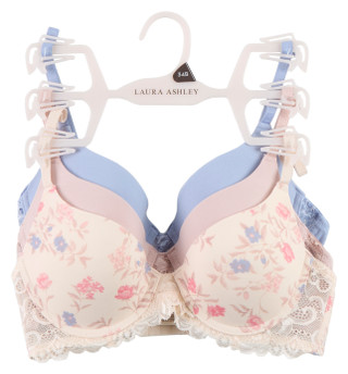 Thumbnail 1: Laura Ashley Women's 3 Pk Brushed Lace Front Bras 
