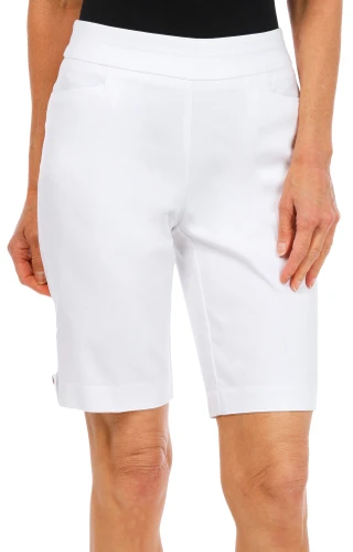 Thumbnail 1: Coral Bay Petite Gold Shell Hem Bermuda Shorts 