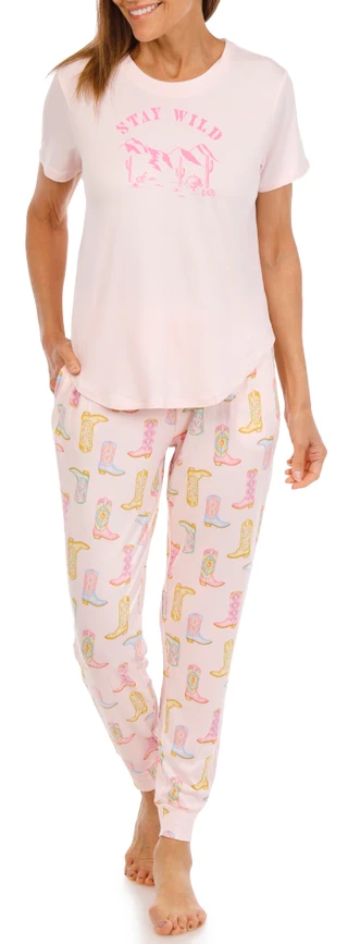 Thumbnail 1: JACLYN Women's 3 Pc Pajama Shorts Set 