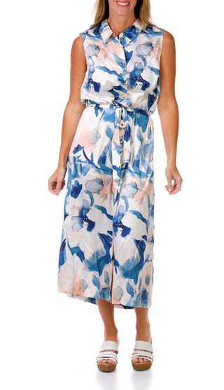 Thumbnail 1: DKNY Women's Sleeveless Satin Shirtdress 