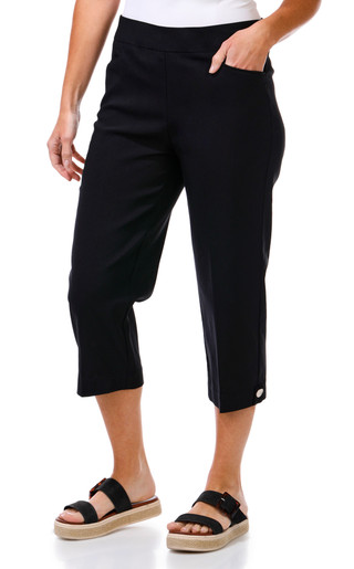 Thumbnail 1: Coral Bay Women's Gold Shell Hem Capris 