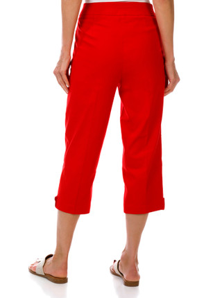 Thumbnail 2: Coral Bay Women's Solid Gold Shell Hem Capris 