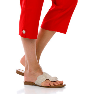 Thumbnail 3: Coral Bay Women's Solid Gold Shell Hem Capris 