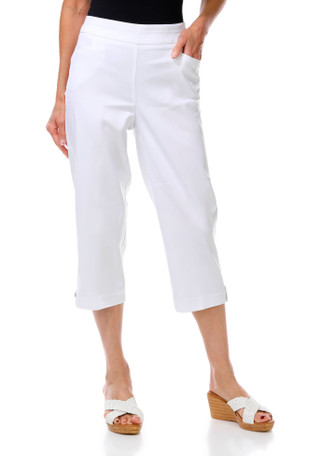 Thumbnail 1: Coral Bay Women's Solid Gold Shell Hem Capris 
