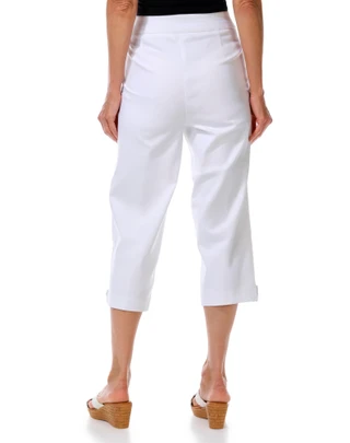 Thumbnail 3: Coral Bay Women's Solid Gold Shell Hem Capris 