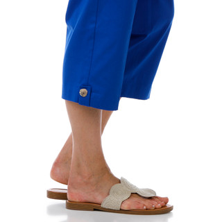 Thumbnail 2: Coral Bay Women's Solid Gold Shell Hem Capris 