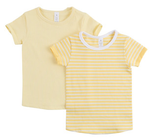 Thumbnail 1: Yogalicious Big Girls 2 Pk Short Sleeve Ribbed Crew Neck Tees 