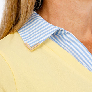 Thumbnail 3: RIO & RIAN Women's Short Sleeve Layered Collared Top 