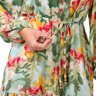 Thumbnail 4: Nicole Miller Women's Long Sleeve Chiffon Tiered Dress 