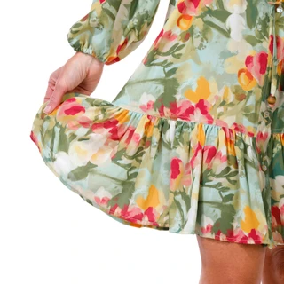 Thumbnail 2: Nicole Miller Women's Long Sleeve Chiffon Tiered Dress 