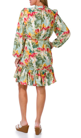 Thumbnail 3: Nicole Miller Women's Long Sleeve Chiffon Tiered Dress 
