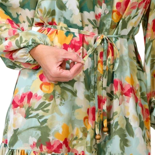 Thumbnail 5: Nicole Miller Women's Long Sleeve Chiffon Tiered Dress 