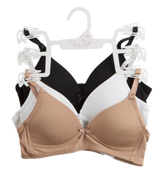 Thumbnail 1: Rene Rofe Girls 3 Pk Wire-Free Lightly Padded Bras Set 