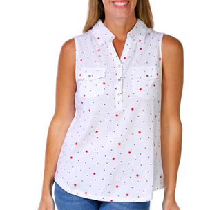 Thumbnail 1: Emily Daniels Women's Sleeveless Polo Top 