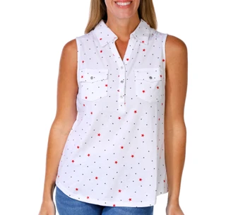 Thumbnail 1: Emily Daniels Women's Sleeveless Polo Top 