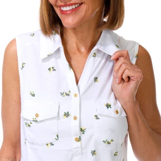 Thumbnail 3: Emily Daniels Women's Sleeveless Polo Top 