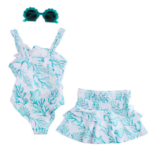 Thumbnail 2: Btween Toddler Girls 3 Pc Swimsuit Skirt Set 