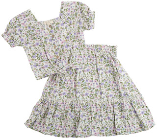 Thumbnail 1: Jessica Simpson Big Girls 2 Pc Tie Front Top & Maxi Skirt Set 