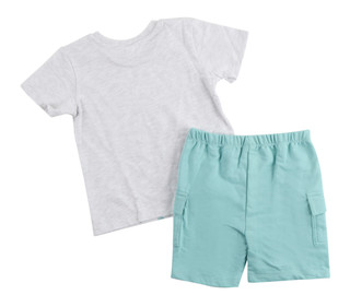 Thumbnail 2: PL KIDS Toddler Boys 2 Pc Graphic Tee & Shorts Set 