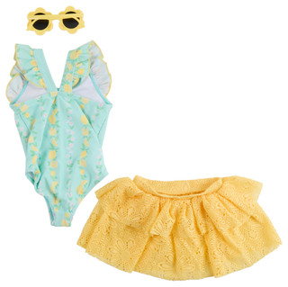 Thumbnail 2: Btween Toddler Girls 3 Pc Swimsuit, Skirt & Sunglasses Set 