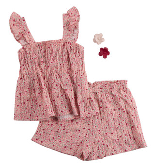 Thumbnail 1: B TWEEN Little Girls 2 Pc Floral Ruffle Shorts Set 