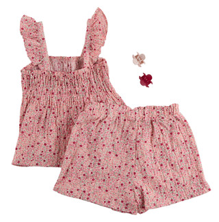 Thumbnail 3: B TWEEN Little Girls 2 Pc Floral Ruffle Shorts Set 
