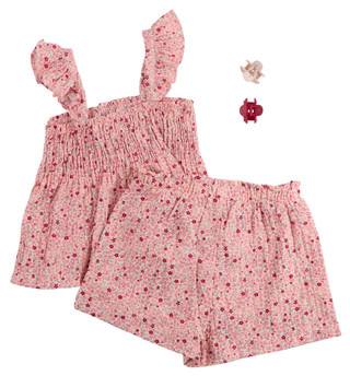 Thumbnail 4: B TWEEN Little Girls 2 Pc Floral Ruffle Shorts Set 