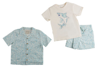 Thumbnail 1: Stitch & Stone Little Boys 3 Pc Button Down Shirt & Graphic Tee Set 