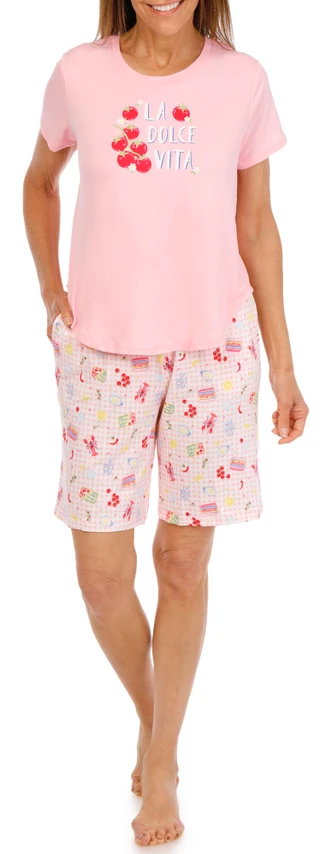 Thumbnail 4: JACLYN Women's 3 Pc Pajama Shorts Set 