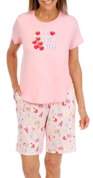 Thumbnail 1: JACLYN Women's 3 Pc Pajama Shorts Set 