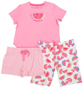 Thumbnail 1: JACLYN Women's 3 Pc Pajama Shorts Set 